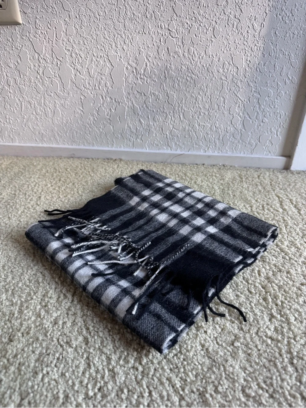Authentic Scottish Black & White Scarf - Purchased in Edinburgh